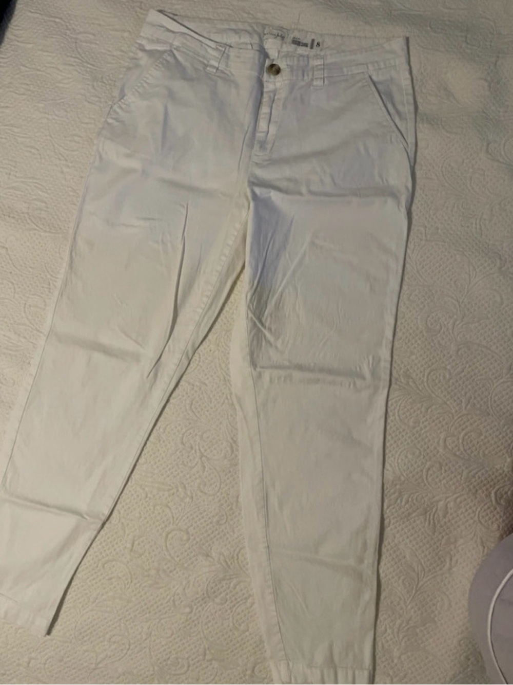 Maison Jules White Ankle Crop Pants